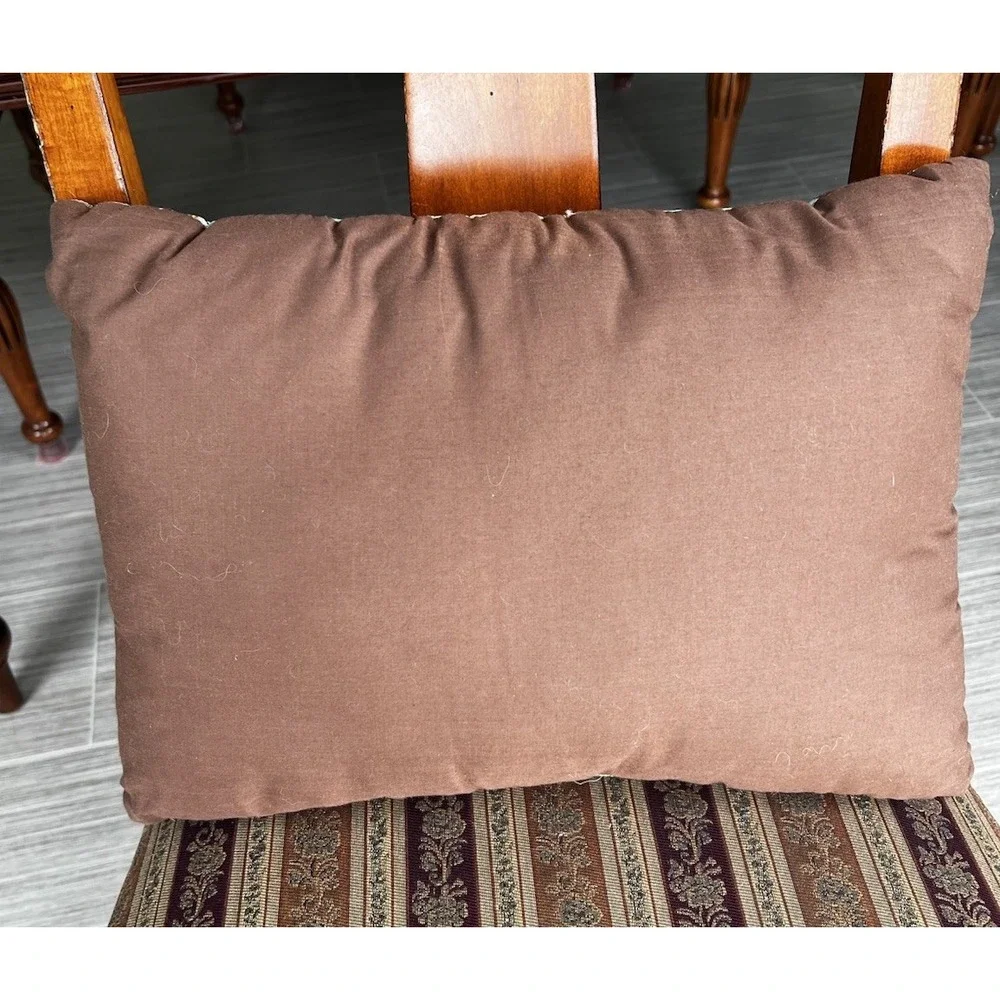 Tapestry Throw Lumbar Pillows Snowman Christmas Holly Poinsettia‎ Bells Set Of 2